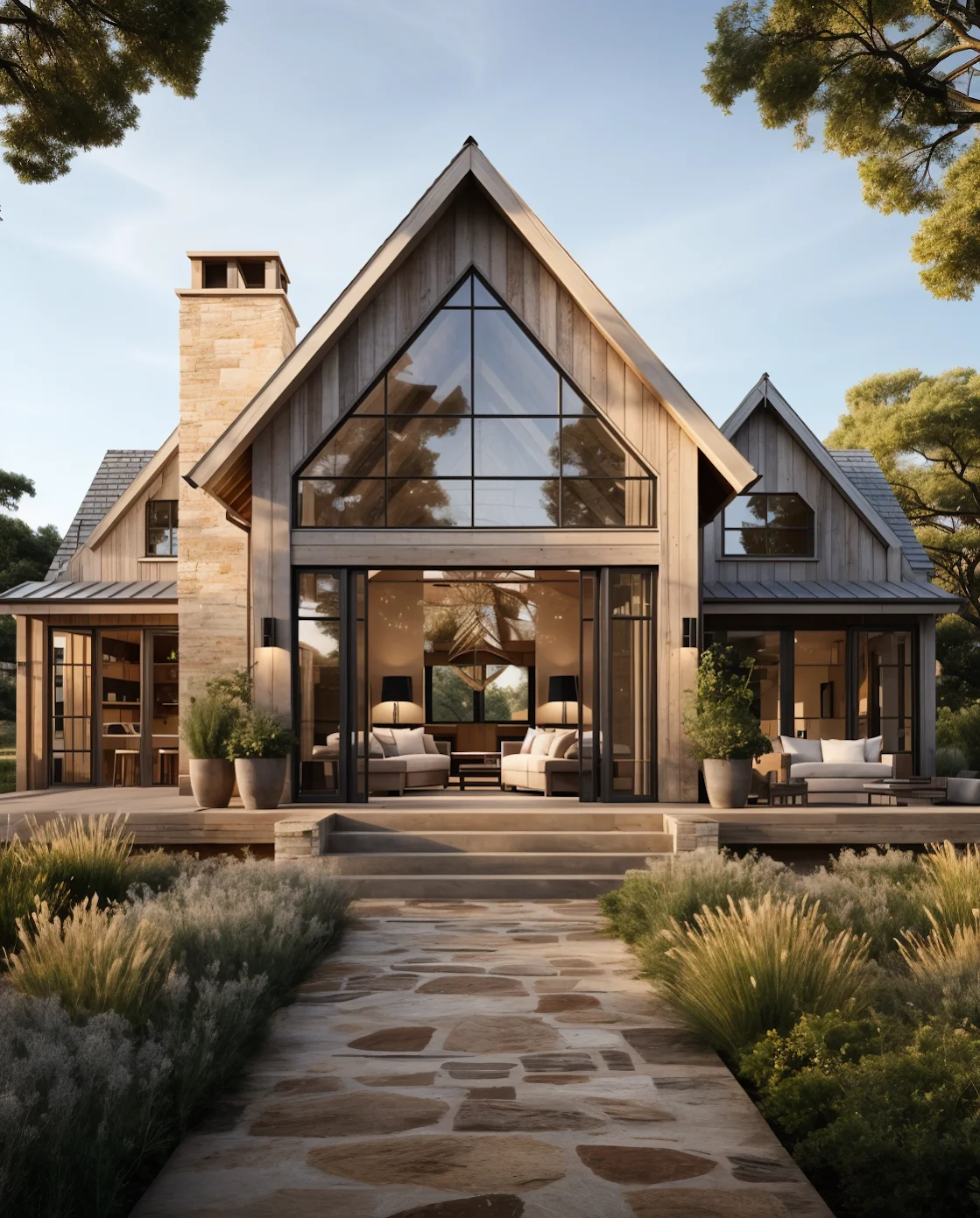 Grey House architectural rendering — 3-acre homesite