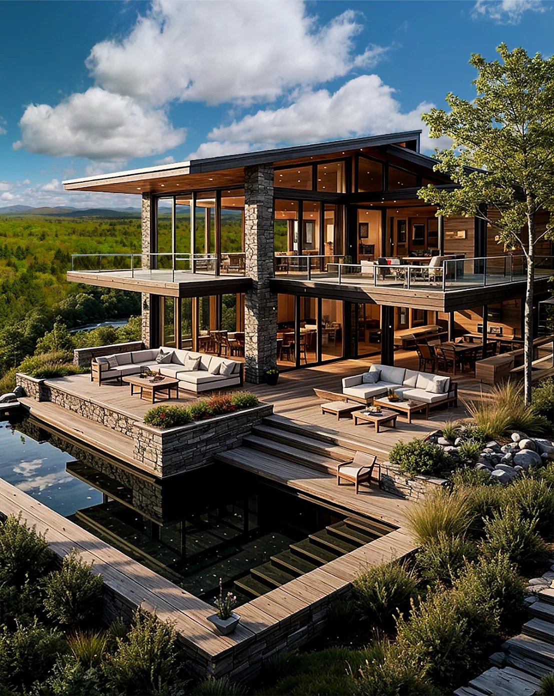 Contemporary house rendering — 5-acre estate
