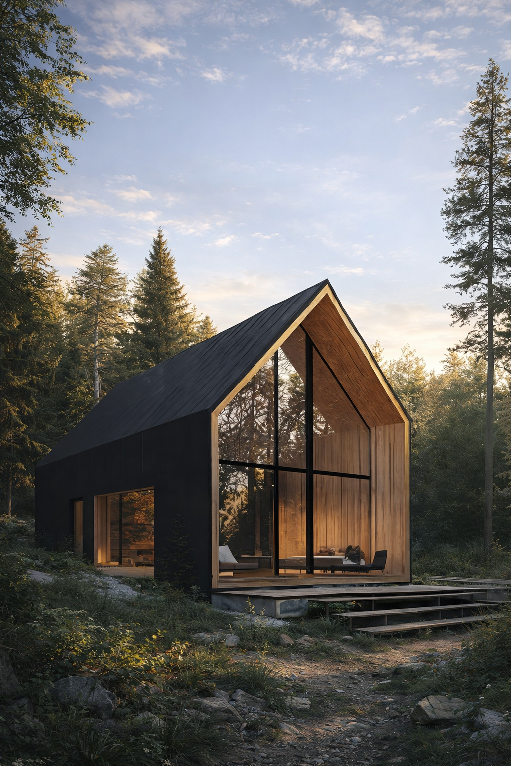 Glass gable-end ADU exterior