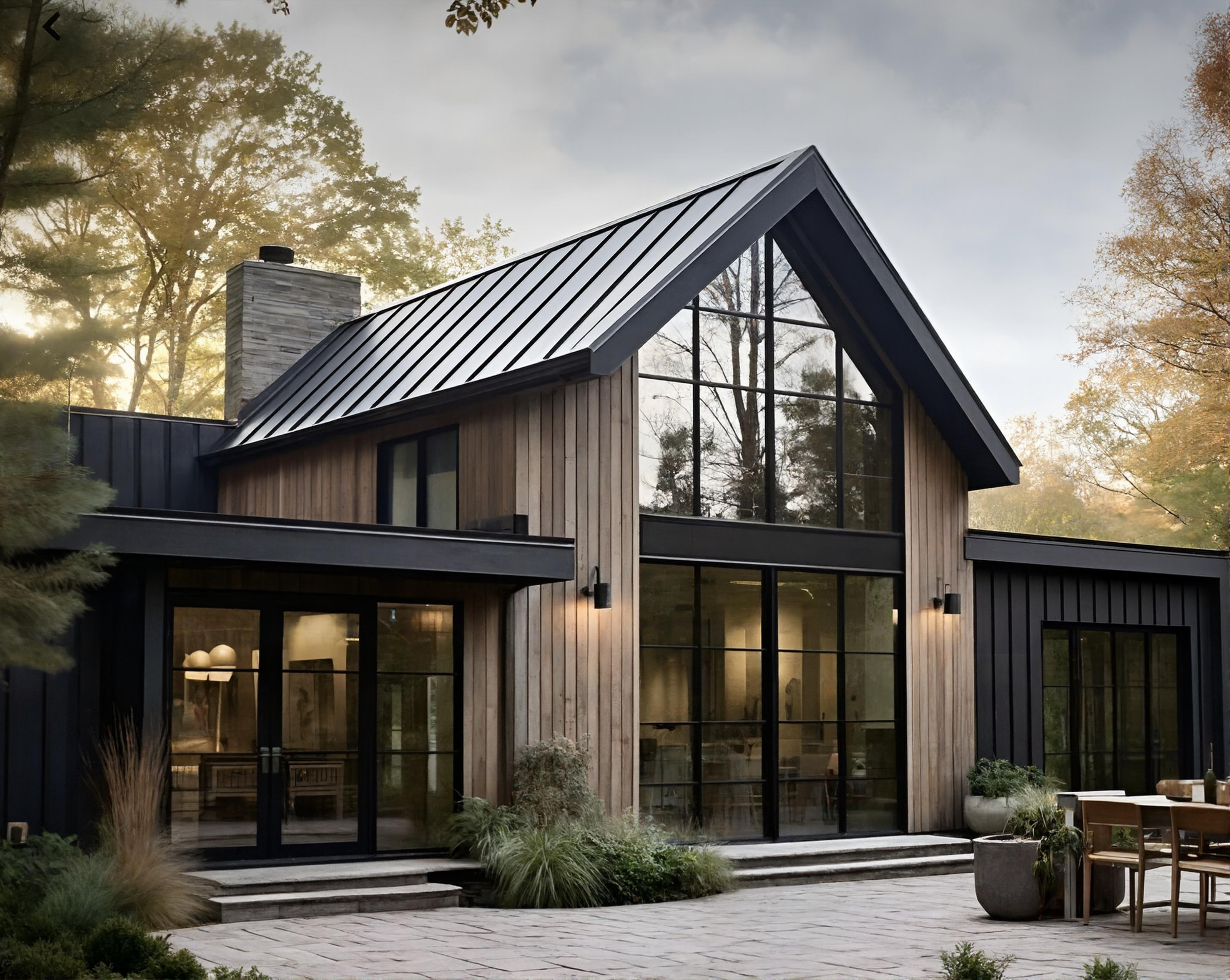 Contemporary mid-sized home exterior