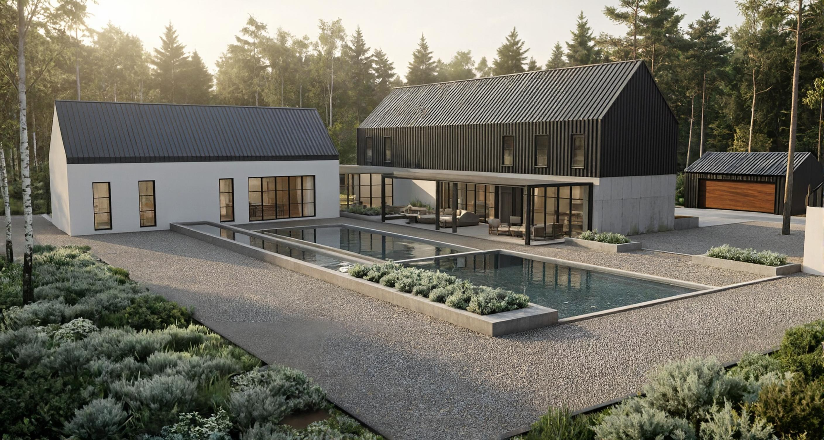 Refined luxury residence with stone and timber