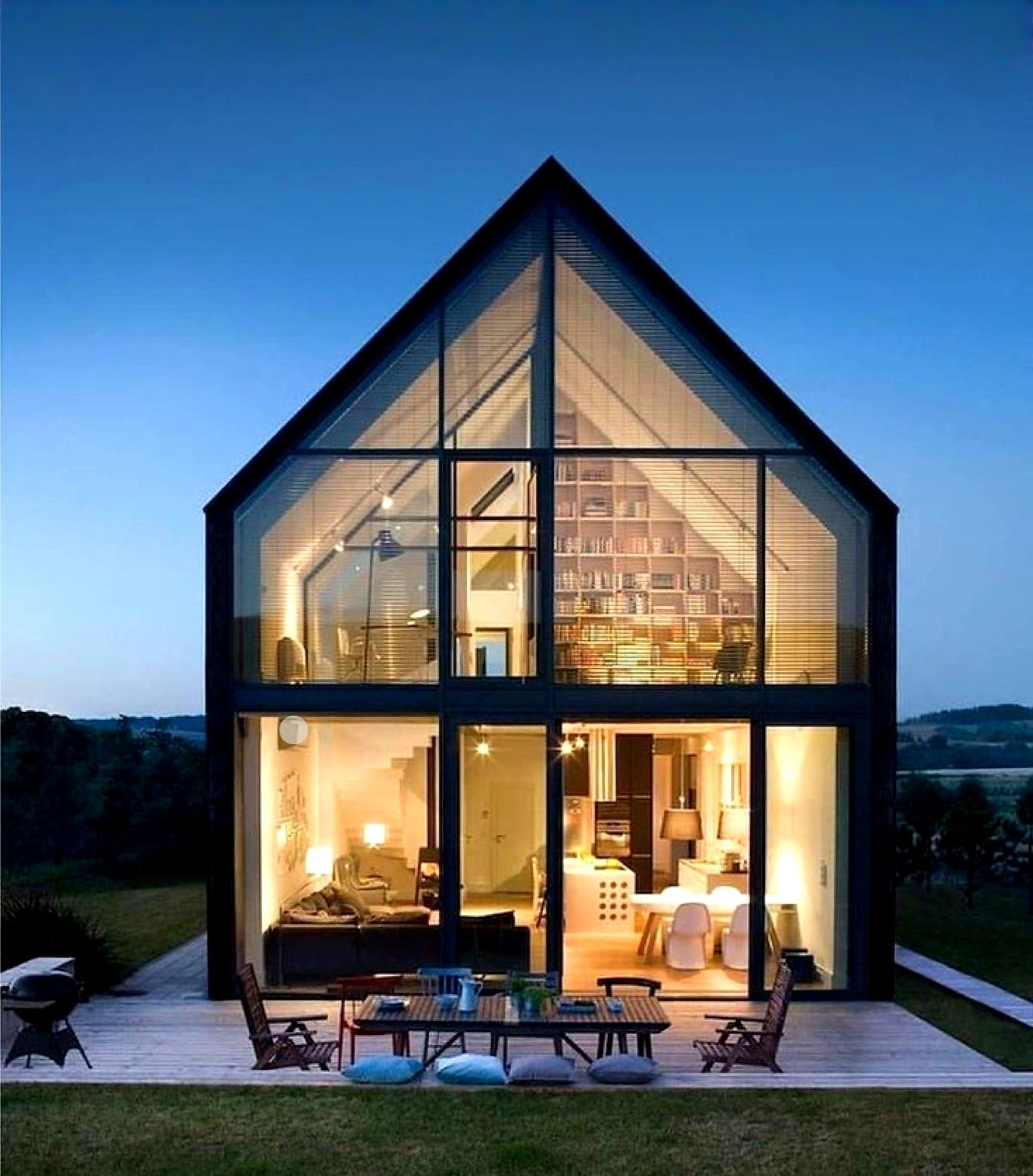 Compact home with refined materials