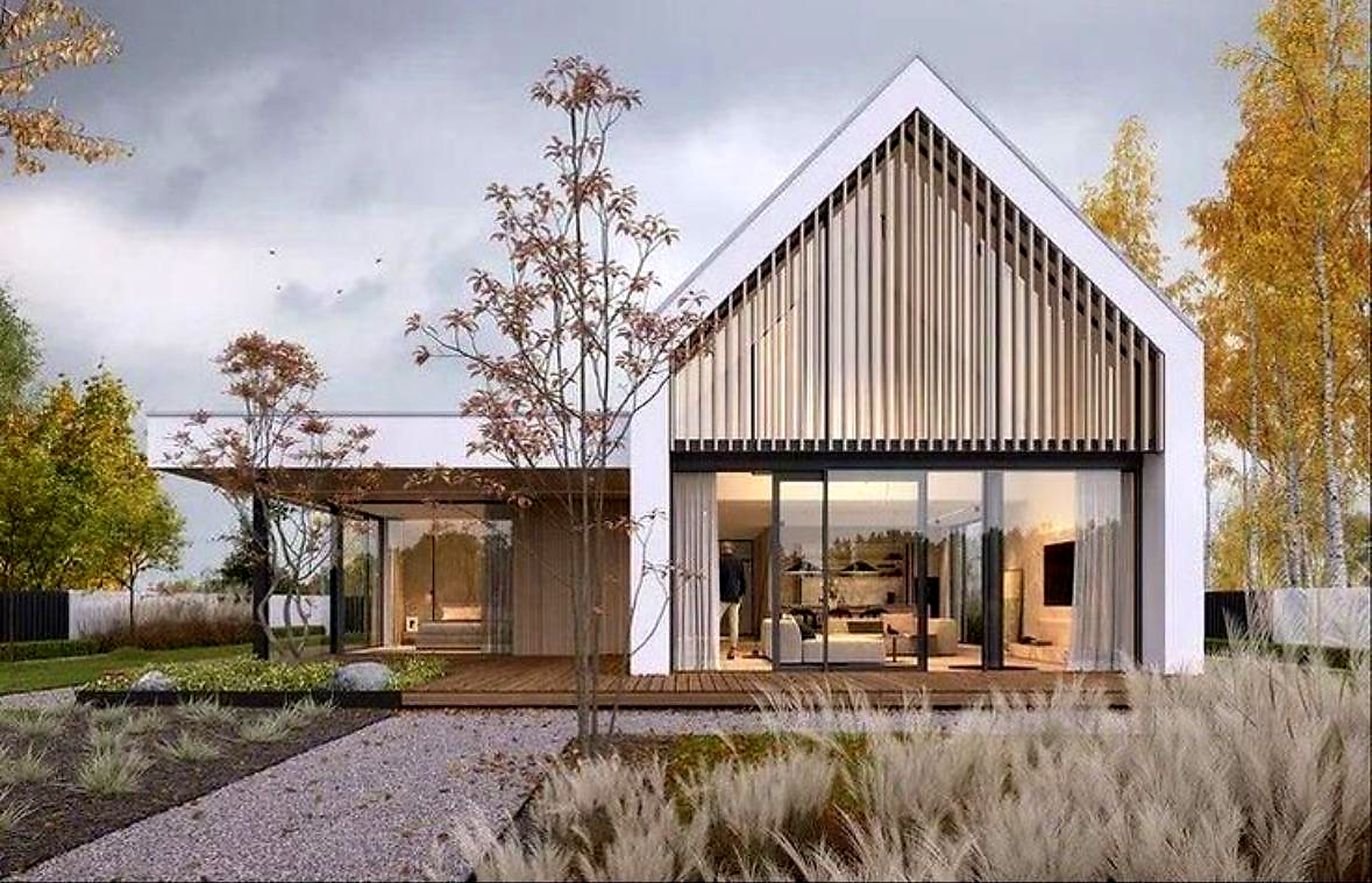 Refined mid-sized home with timber accents