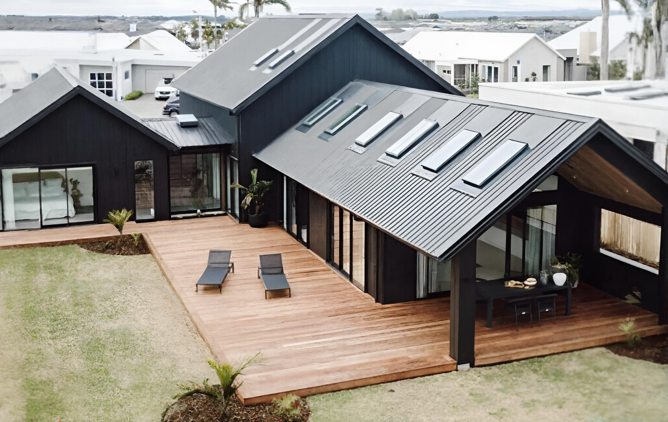 Mid-sized home with covered outdoor living