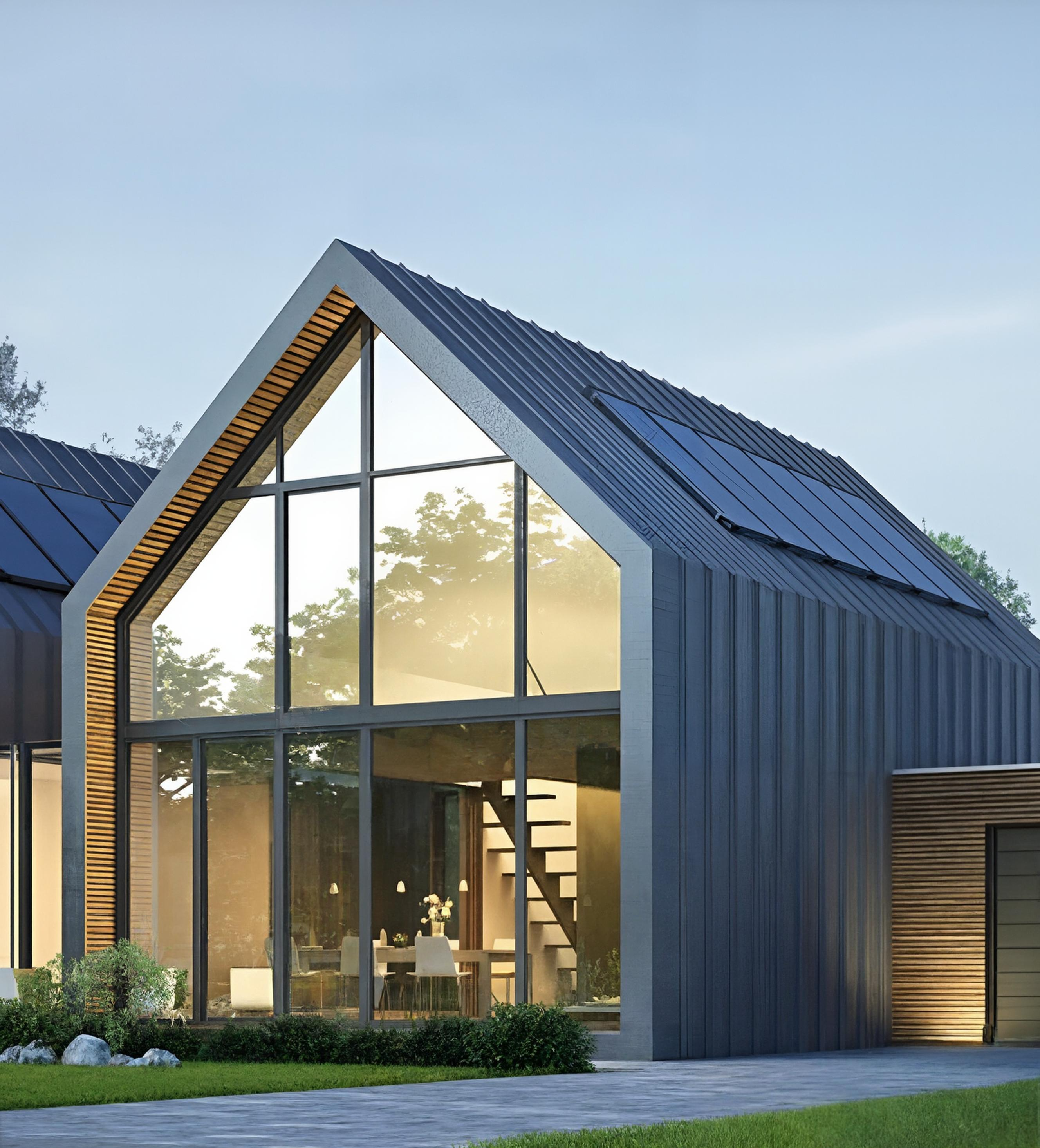 Small home with modern architectural detail