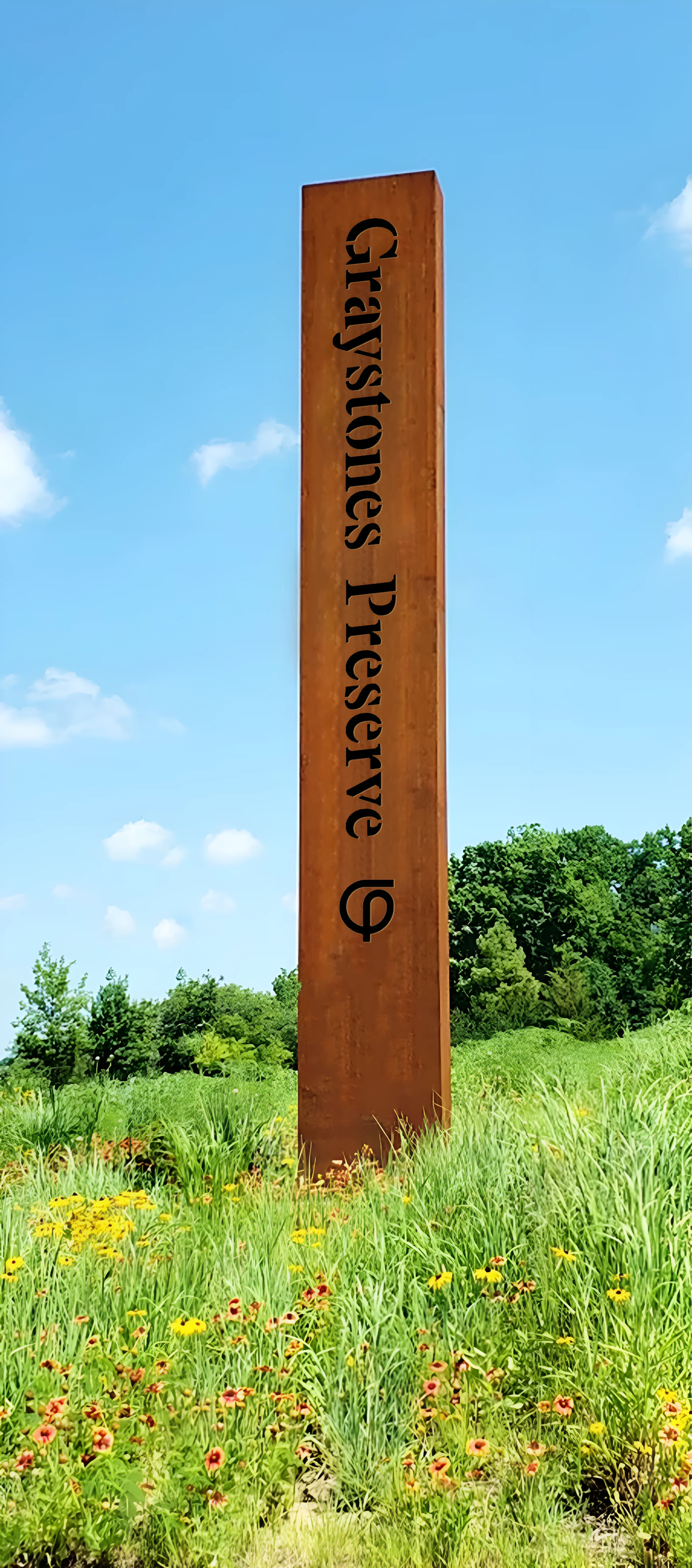 Graystones Preserve entrance sign